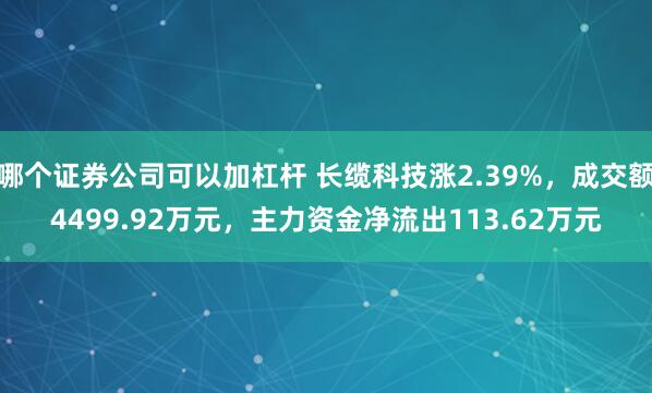 哪个证券公司可以加杠杆 长缆科技涨2.39%，成交额4499.92万元，主力资金净流出113.62万元